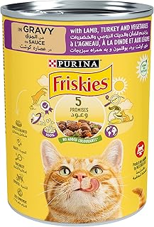 Nourriture humide pour chats purina friskies à l'agneau à base de saumon