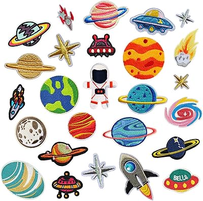 Patchs de broderie kit de patchs à motif de planète spatiale et d'univers