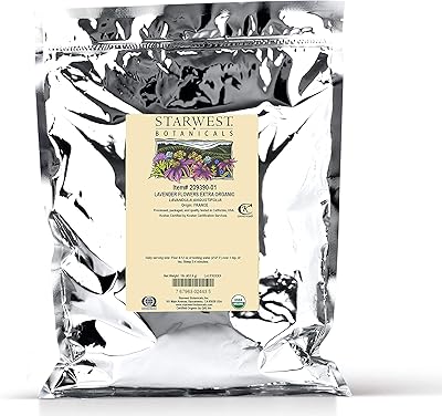 Fleurs de lavande séchées biologiques starwest botanicals, qualité supplémentaire, 453 g