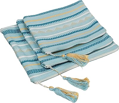 Trousse de toilette abu dhabi crafts sadu oarian pattern, bleu, trousse de toilette