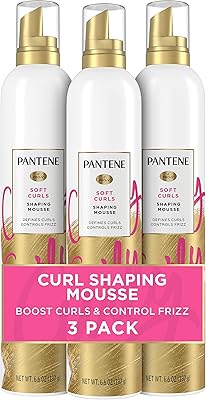 Mousse pantene curl pour cheveux bouclés, calme les frisottis pour des boucles douces