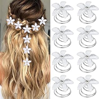 Pinces à cheveux en forme de fleur en strass argenté neska épingles