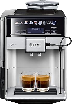 Machine à café entièrement automatique bosch vero barista 600 argent noir tis65621gb