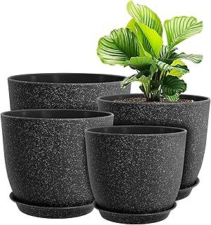 Ensemble de pots de fleurs morini ray 10-9-8-75 pouces ensemble de 4 avec