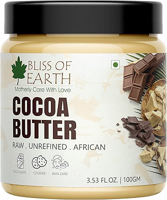 Bliss of earth 100 % pur beurre de cacao biologique, cru et non