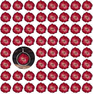 Fleurs séchées pressées en résine, 60 véritables fleurs de roses pressées naturelles, fleurs