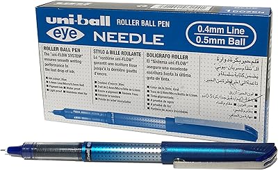Stylo à bille uniball ub-185s d'ineedle - bleu, 12 pièces