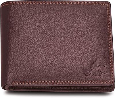 Hornbull portefeuille à blocage rfid en cuir véritable stella marron pour hommes