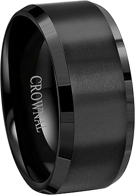 Bague de mariage en tungstène noir taille 6 mm, 8 mm, 10 mm