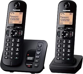 Téléphone sans fil panasonic turk gc222eb dect, avec répondeur, écran rétroéclairé facile à