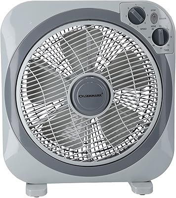 Ventilateur boîte olsenmark, blanc et bleu, 12 pouces, omf1723