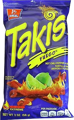Takis, bel00276, chips tortilla roulées fuego, 42 / carton (00276)