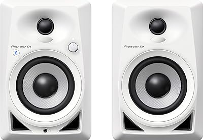 Enceinte bluetooth pour moniteurs de bureau pioneer dj dm-40bt (paire), blanc
