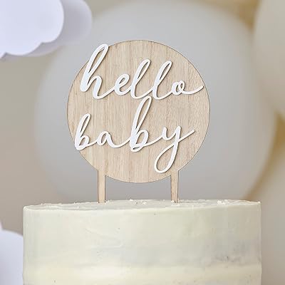 Décoration de gâteau en bois et halo acrylique ginger ray pour baby shower