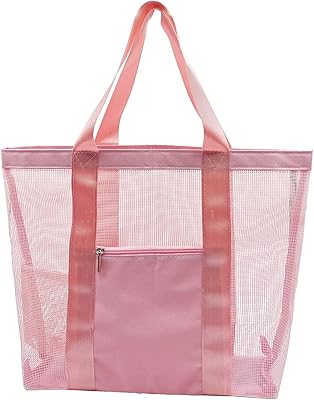 Sac de plage en maille, sac fourre-tout de plage rosequars, sac de jouets