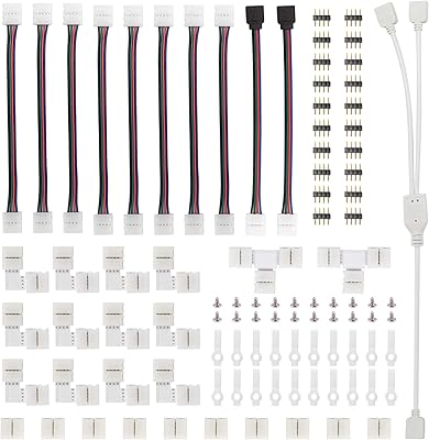 Kit de connecteurs de bande led fominton pour 5050 10 mm 4 broches