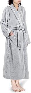 Peignoir en polaire pour femme peignoir chaud en velours longue robe de spa