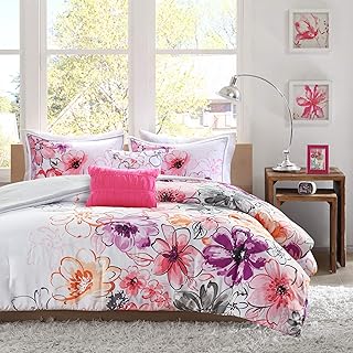 Parure de lit intelligente au design floral vibrant couvre-lit pour chambre