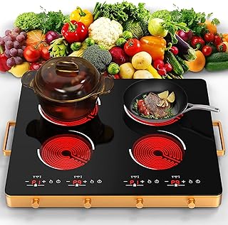 Cuisinière électrique infrarouge 6000 watts 9 réglages de puissance capteur tactile et bouton
