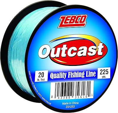 Ligne de pêche synthétique monofilament zepco, faible mémoire et étirement à haute résistance