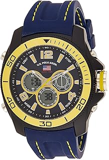 Montre de sport us polo assn. pour homme avec bracelet en silicone bleu