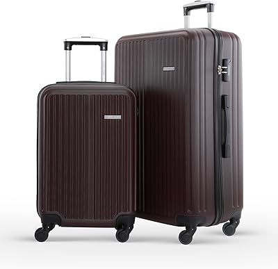 Ensemble de bagages à roulettes légers et rigides en abs avec serrure