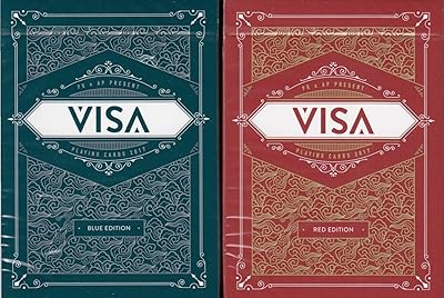 Cartes à jouer visa uspcc poker en édition limitée (bleu/rouge - 2 jeux)