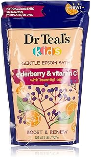 Trempage au sel d'epsom pur dr. teal's kids avec sureau, vitamine c