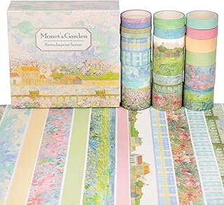 Ensemble de rubans washi esthétiques vintage 1-08-06-04-02" de larges décoratifs pour le scrapbooking