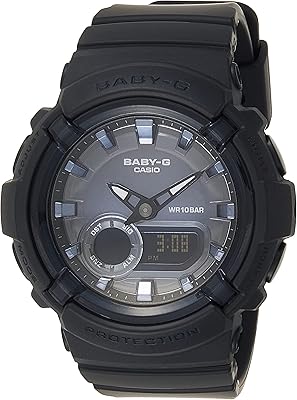 Montre analogique-numérique casio baby g bga-280-1adr pour femme, noir, bracelet