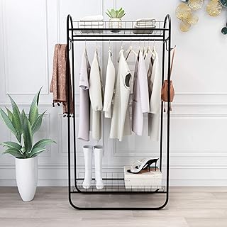 Arfarly cintre autoportant en métal, organisateur de vêtements robuste avec crochets et supports