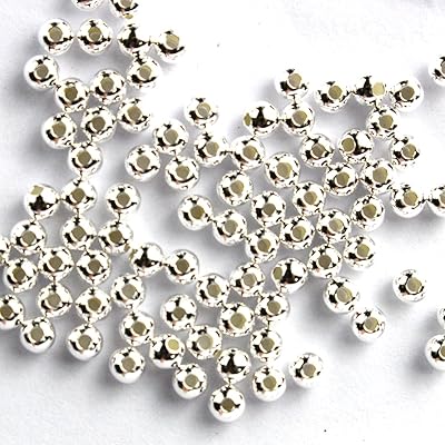 Tacool 100 pièces perles rondes originales en argent sterling 925 pour la fabrication