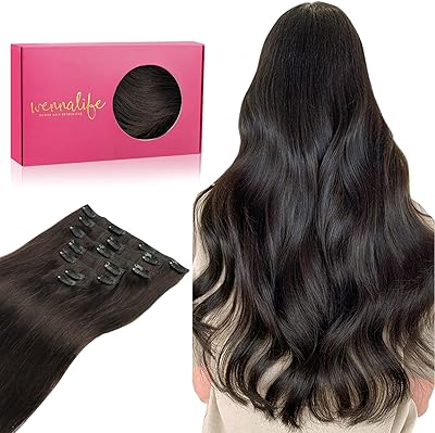 Wennalife extensions de cheveux humains à clips, 18 pouces, 120 g, 7 pièces, brun foncé, extensions de cheveux à clips, cheveux humains remy, double trame. Redéfinissez vos attentes shopping avec Diaytar