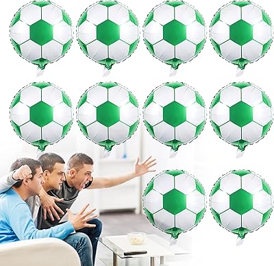 Grands ballons de football en aluminium, ballons à hélium sur le thème du football pour décorations de fête, fournitures de décoration de fête d'anniversaire pour enfants, ballons multicolores (10 pièces) (whgr). Consommez mieux avec Diaytar, votre marketplace discount