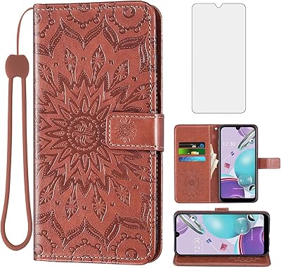 Coque de téléphone pour lg aristo 5-k31-fortune 3-phoenix 5-k8x-tribute monarch-risio 4 portefeuille