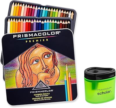 Crayons de couleur prismacolor soft core premier, lot de 48 couleurs assorties (3598t)