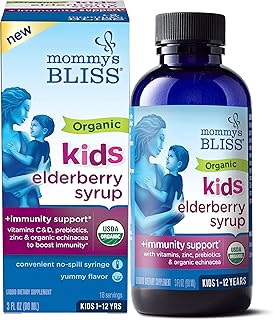 Sirop de sureau biologique mammy's bliss booster immunitaire pour enfants avec vitamines, prébiotiques