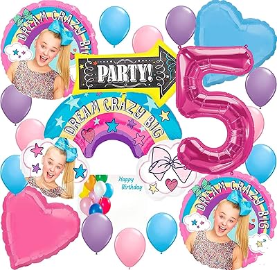 Ballons d'anniversaire sous licence anagram, collection jojo the siwa personnalisée, accessoires de fête