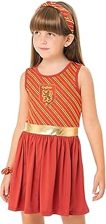 Ensemble robe et accessoires pour cheveux harry potter, gryffondor et robe d'été