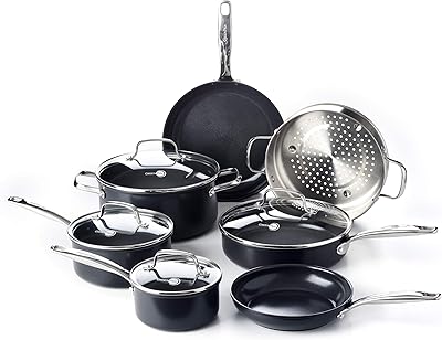 Ensemble de batterie de cuisine et poêles antiadhésives en céramique green pan prime