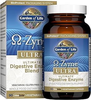 Gélules de supplément digestif végétarien garden of life mélange d'enzymes ultra omega zyme