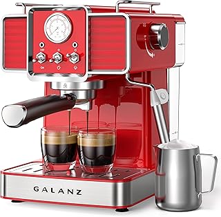 Machine à expresso rétro galanz avec mousseur à lait, pompe professionnelle 15 bars