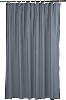 Rideau de douche plissé amazonbasics close, gris foncé - 72 pouces