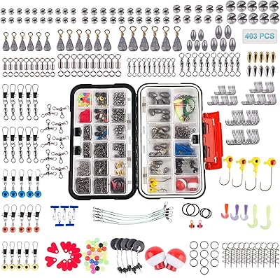 Ensemble d'accessoires de pêche hercules kit de matériel 403 pièces avec boîte comprenant