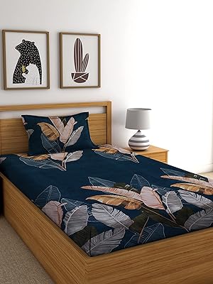 Drap de lit simple en coton home elite 120 fils avec 1 taie