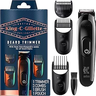Tondeuse à barbe sans fil king sea gillette pour hommes, l'ensemble comprend 1 tondeuse, 3 peignes interchangeables, une brosse de nettoyage, un chargeur et un sac de voyage, bleu. Découvrez le shopping sans frontières avec Diaytar Sénégal