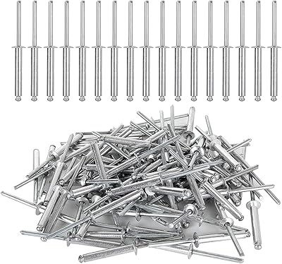 Rivet aveugle en aluminium de diamètre 3/16 pouces, extrémité ouverte à connexion automatique