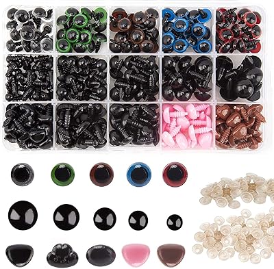 Yeux et nez en plastique, 560 pièces d'yeux de sécurité avec anneaux de 6 à 14 mm pour fabriquer un ours en peluche avec joint, plusieurs couleurs. Shoppez futé, shoppez Diaytar Sénégal