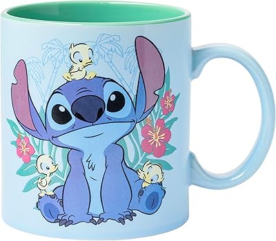 Tasse à café en céramique silver buffalo disney lilo & stitch canard rose