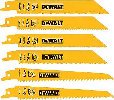 Lames de scie alternative dewalt, ensemble de coupe métal/bois, 6 pièces (dw4856)